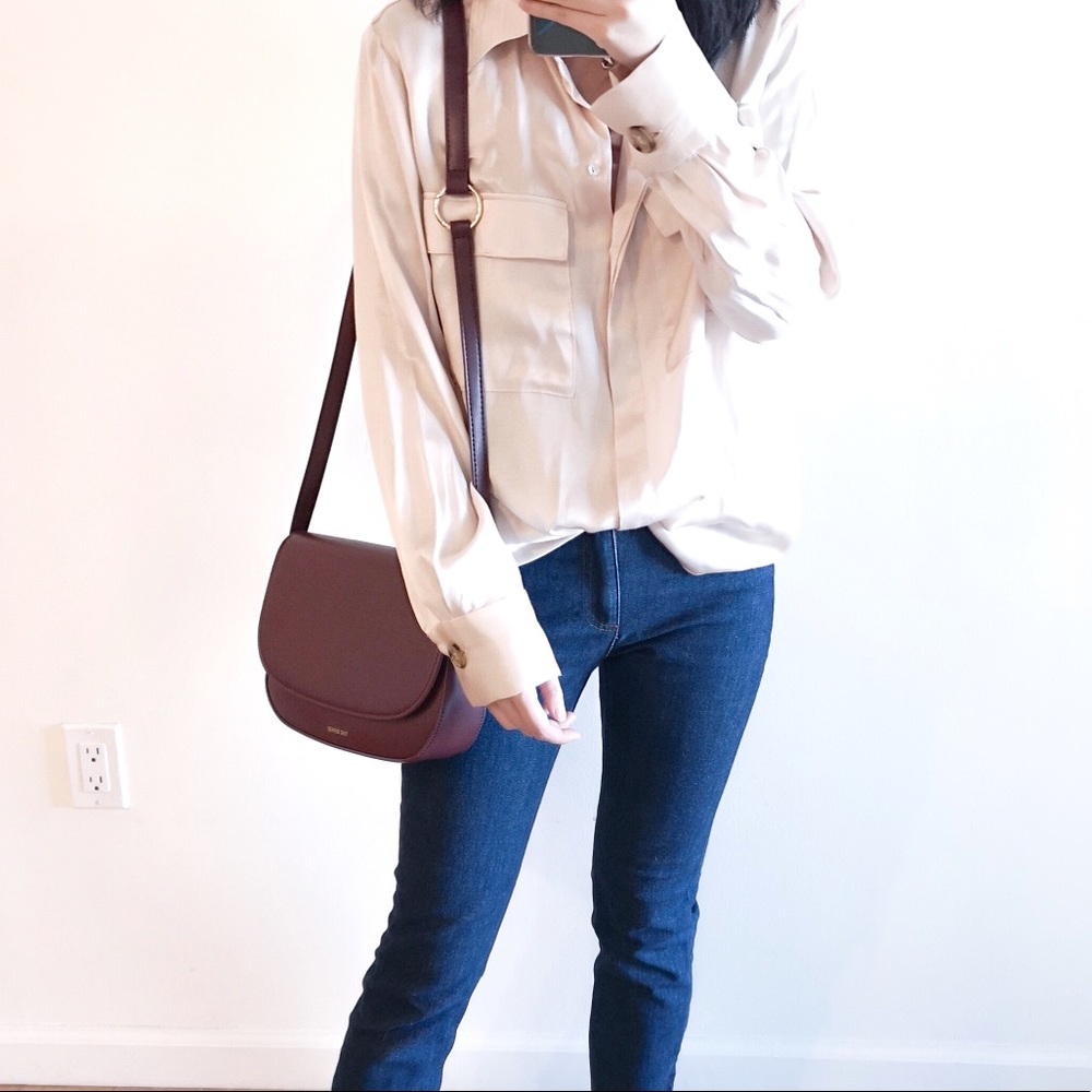Burgundy shoulder bag - Picture 4 of 8